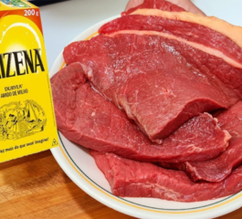 Amaciante de carne feita com maizena, a carne fica macia e saborosa